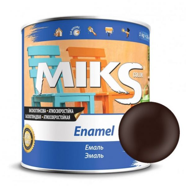 Емаль коричнева  "MIKS" 2,8кг