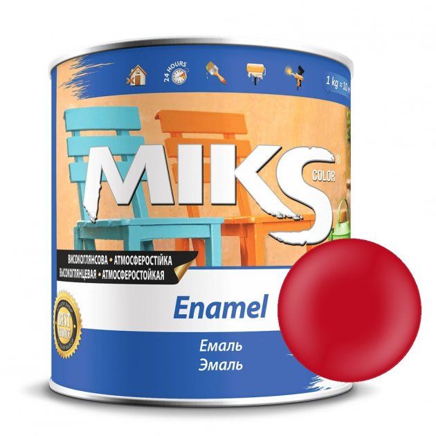 Емаль червона "MIKS" 2,8кг