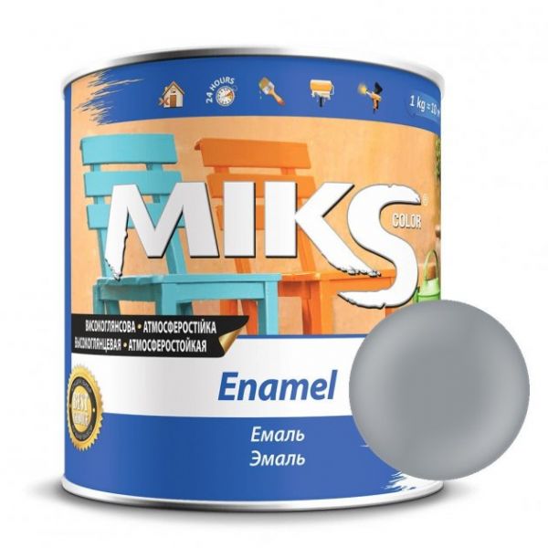 Емаль сіра "MIKS" 2,8кг