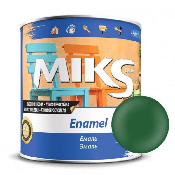 Емаль зелена "MIKS" 2,8кг