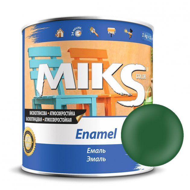 Емаль зелена "MIKS" 2,8кг