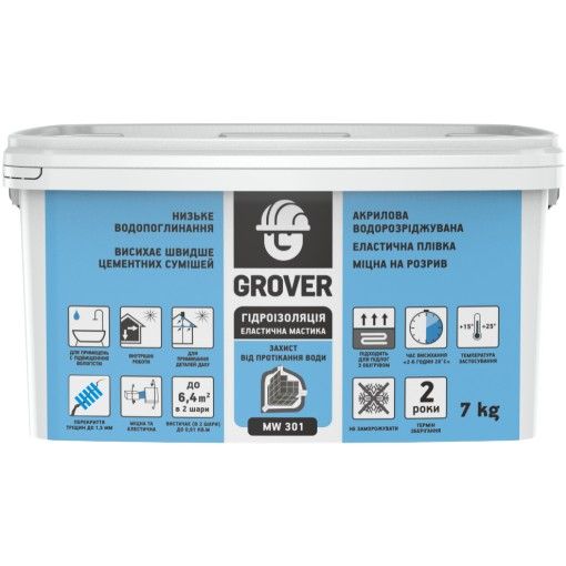 Grover MW 301 7кг  (мастика гідроізоляційна)