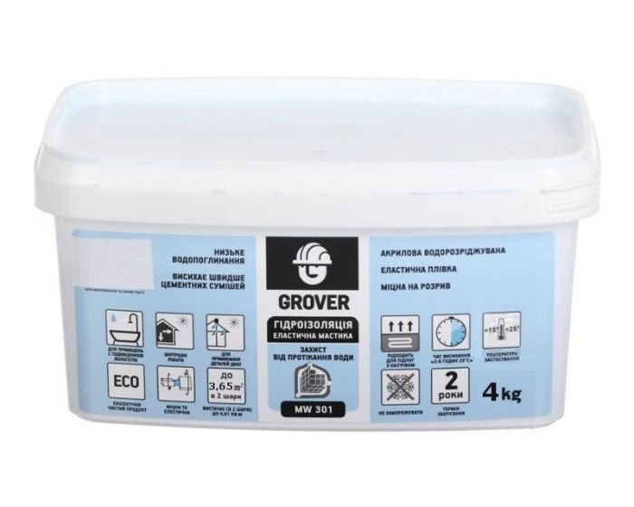 Гідроізоляційна мастика Grover MW 301 4кг